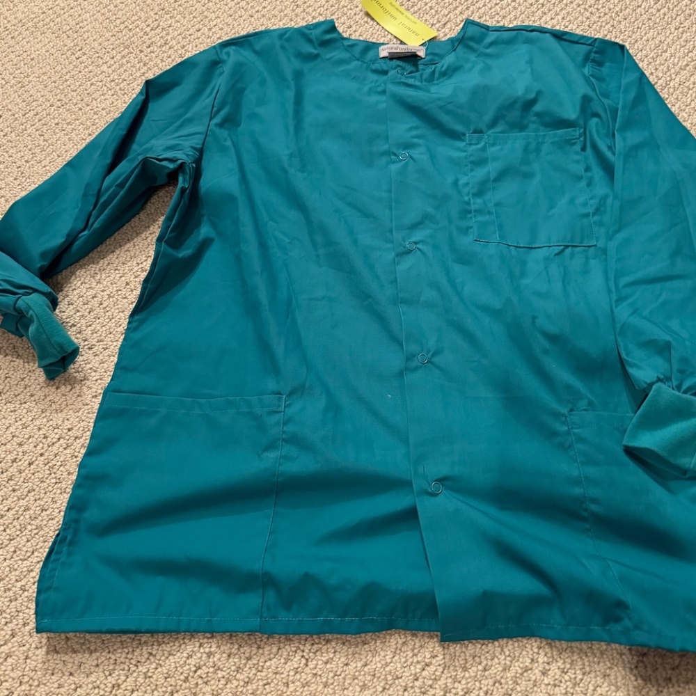 natural uniform warm up scrub jacket